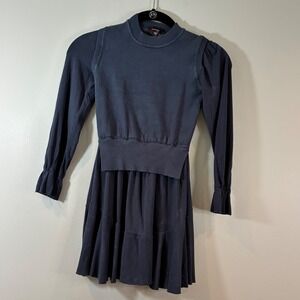 Imoga Trina FW22 Navy Knit Dress Long Sleeve Tiered Skirt Casual Girls Size‎ 7